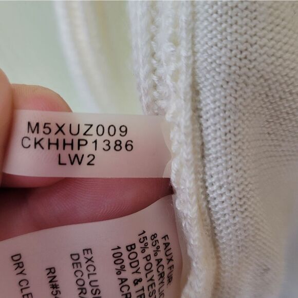 Calvin Klein Women's Cream Tan Faux Fur Longline Duster Vest Women's Large - Picture 11 of 13